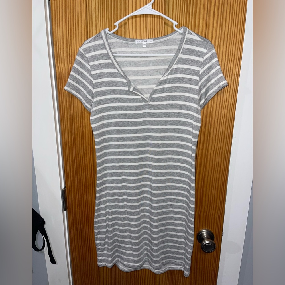 Cute light grey striped dress